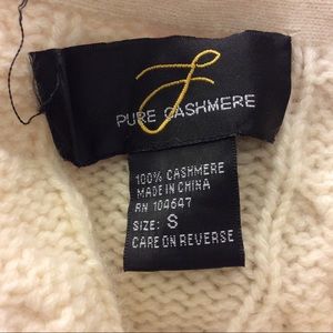 L Pure Cashmere 0 Ivory Sweater Small S 